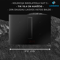 Indukcinė kaitlentė Elica NIKOLATESLA FIT SL BL/A/72 PRF0210741 su integruotu garų surinkėju - NEMOKAMAS PRISTATYMAS