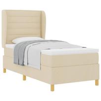 vidaXL Kiemas lova su čiužiniu Kreminė 200 x 80 cm audinys