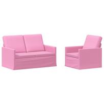 vidaXL Sofos komplektas 2 pcs Rožinė Audinys