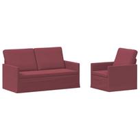 vidaXL Sofos komplektas 2 pcs Vyno raudona Audinys