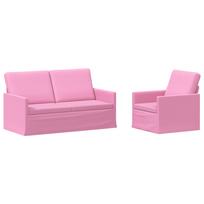 vidaXL Sofos komplektas 2 pcs Rožinė Audinys