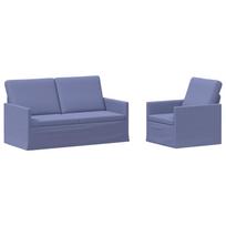 vidaXL Sofos komplektas 2 pcs Džinsinės mėlynos Audinys