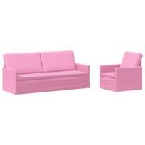 vidaXL Sofos komplektas 2 pcs Rožinė Audinys
