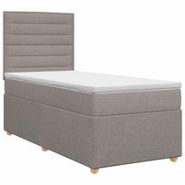 vidaXL Spyruoklinė lova su čiužiniu Taupe 80 x 200 cm Audinys