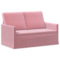 vidaXL Dviejų vietų sofa Rožinė 130 x 81 x 82 cm Aksomas