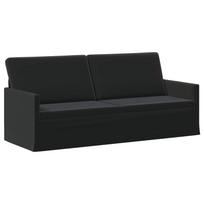 vidaXL 3 vietų sofa Juoda 190 x 81 x 82 cm Aksomas