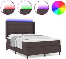 LED Čiužinio Lova Tamsiai rudas 140 x 190 cm audinys