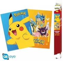 Plakatas Abysse POKEMON - 2 plakatų rinkinys - spalvingi personažai (52x38)