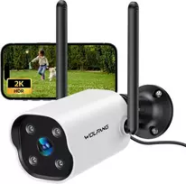 WOLFANG lauko saugumo kamera 2K su Wi-Fi, naktiniu matymu ir AI judesio aptikimu WS02