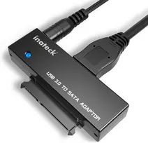 Inateck USB 3.0 į SATA adapteris 2.5 ir 3.5 colių HDD bei SSD diskams su 12 V 2 A maitinimu UA1001