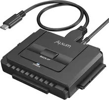 Alxum SATA ir IDE diskų keitiklis į USB-C su 12 V/2 A maitinimo šaltiniu Y-3322C