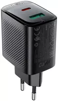 Acefast A106 GaN PD 45W USB-C USB-A Wall Charger - Juodas