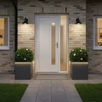 Sodo vazonas su LED 2 vnt. Antracitas 40 x 40 x 40 cm Plienas