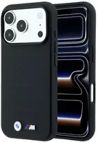 BMW M Mėlyna Perfo metalinis logotipas MagSafe dėklas, skirtas iPhone 18 Pro Max / 17 Pro Max, juodas