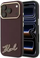 Dėklas Karl Lagerfeld Grained with Resin Signature Logo MagSafe, skirtas iPhone 18 Pro Max / 17 Pro Max