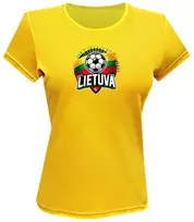 KS Moteriški Marškinėliai Futbolas Lietuva (4 spalvos), Dydis: M, Pasirinkite Spalvą: Balta