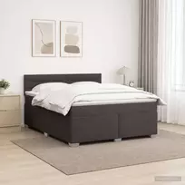 Lova su čiužiniu ir LED apšvietimu Tamsiai rudas 160 x 200 cm