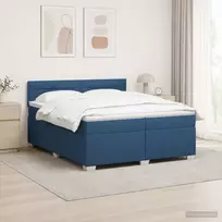 Lova su čiužiniu ir LED apšvietimu Mėlyna 200 x 200 cm Audinys
