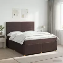 Spyruoklinė lova su čiužiniu Tamsiai rudas 180 x 200 cm Audinys