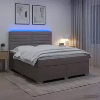 Spyruoklinė lova su čiužiniu Taupe 160 x 200 cm Audinys