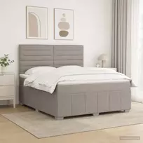 Spyruoklinė lova su čiužiniu Taupe 180 x 200 cm Audinys