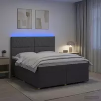 Spyruoklinė lova su čiužiniu Tamsiai pilka 160 x 200 cm Audinys