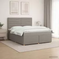Spyruoklinė lova su čiužiniu Taupe 180 x 200 cm Audinys
