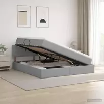 LED saugojimo lova su čiužiniu Šviesiai pilka 180 x 200 cm