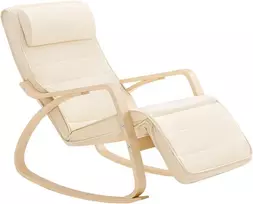 SoBuy supamasis poilsio krėslas su reguliuojamu pakoju, baltas FST16-W