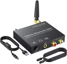 PROZOR skaitmeninis–analoginis garso keitiklis DAC su Bluetooth 5.0, 192 kHz, 24 bit
