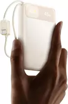 Baseus išorinė baterija 20000 mAh 45 W su dviem integruotais USB-C laidais E00311