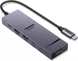 UGREEN Revodok 106 USB-C šakotuvas su HDMI 4K 60 Hz, 10Gb/s ir PD 100 W AMUH12H