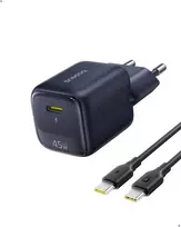 Baseus GaN USB-C tinklo įkroviklis 45 W su 1 m USB-C laidu, PD ir PPS