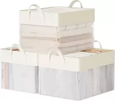 SONGMICS sulankstomos daiktų laikymo dėžės, 3 vnt., 40 x 30 x 25 cm, B0DSKC6RQ7