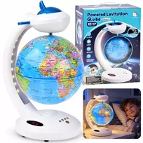 4-in-1 levitating globe, 360° rotation - LED lamp, BT speaker, clock ZA6313