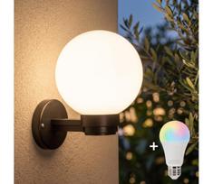 BRILAGI-LED RGBW lauko sieninis šviestuvas HARBOR 1xE27/12W/230V IP33juoda/balta