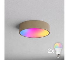 BRILAGI - LED RGBW dimeriuojamas lubinis šviestuvas CLARE 2xE27/12W/230V Wi‑Fi smėlio spalvos