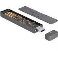 Delock External Enclosure M.2 NVMe PCle SSD, SATA SSD, Drive Enclosure (grey, with USB Type A connector) 42021