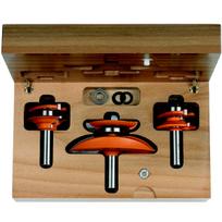 Frezų rinkinys CMT for raised panel with backcutter; 1/2'' (12,7 mm); profile D; 3 dalys