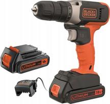 Akumuliatorinis suktuvas-gręžtuvas su akumuliatoriumi Black & Decker BCD001C2-QW