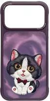 Dėklas NIMMY case BIG EYED CREAM CAT for IPHONE 18 Pro Max/17 Pro Max violetinė
