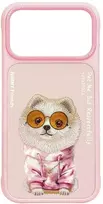 Dėklas NIMMY case GLASSES COOL DOG for IPHONE 18 Pro Max/17 Pro Max pink