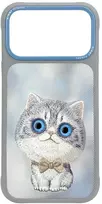 Dėklas NIMMY case BIG EYED Sidabrinis SHADED CAT for IPHONE 18 Pro/17 Pro pilkas