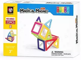 Magnetinės 3D kaladėlės vaikams MAGICAL MAGNET, 22 vnt.