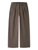 LMTD - Nlfluis Lw X-Wide Pleat Pant - Kelnės - Ruda
