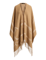 Lauren Ralph Lauren - Belting-Motif Jacquard Fringe-Trim Ruana - Pončas - Smėlio