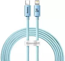 Baseus Crystal Shine Series kabel USB Typ C - Lightning szybkie ładowanie Power Delivery 20W 2m niebieski (CAJY001403)