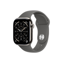 Apple Watch Series 11 GPS + Cellular 42mm Natural Titanium Case with Stone Grey Sport Band - S/M