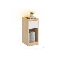 Naktinis staliukas VASAGLE, 1 stalčius, LED, USB-A ir USB-C, Geltona/Balta, 25 × 59,5 × 30 cm