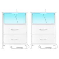 Naktinis staliukas SONGMICS, 2 stalčiai ir atviras skyrius, Balta, 39,6 × 60,4 × 30 cm